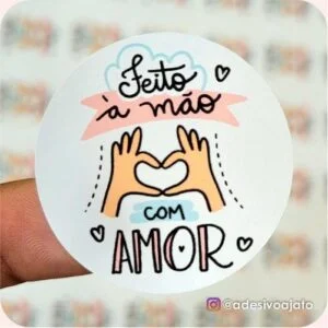 Adesivo Feito à Mão Com Amor