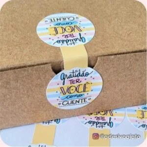 Lacre Gratidão Ter Você Como Cliente(colorido)