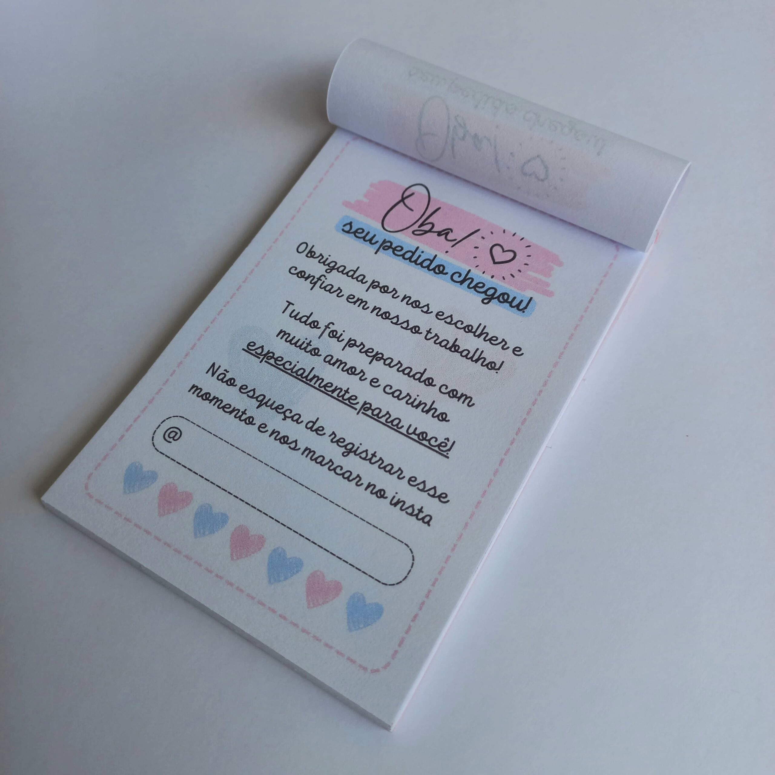 Bloquinhos “Seu Pedido Chegou”