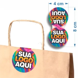 Lacre Adesivo com Sua Logo 8x4 cm - Modelo A