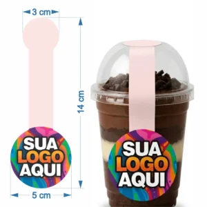 Lacre Adesivo com Sua Logo 14x5 cm - Modelo B