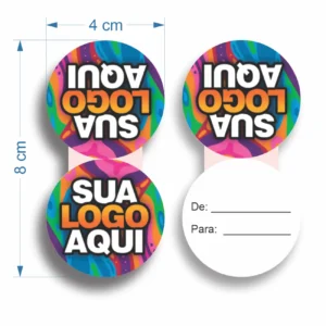 Lacre Adesivo com Sua Logo 8x4 cm - Modelo A