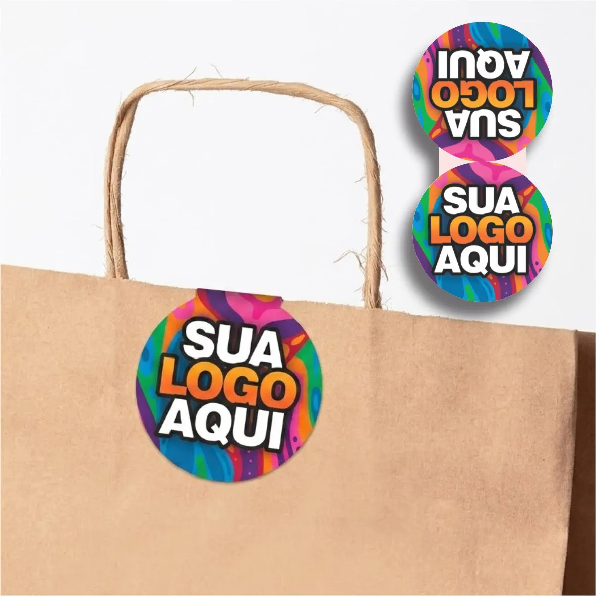 Lacre Adesivo com Sua Logo 8×4 cm – Modelo A