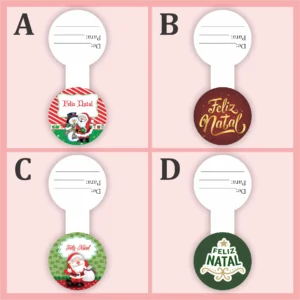 Lacre Adesivo de Natal "De / Para" 7x3cm