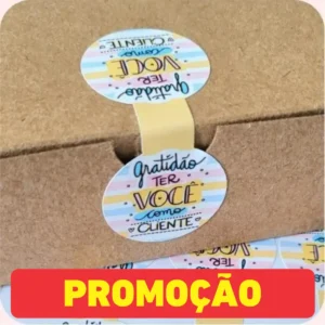 200 Lacres 7x3 cm - Modelo Gratidão Ter Você Como Cliente Colorido